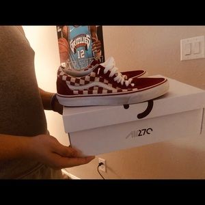 Vans Men Red with White Checkered